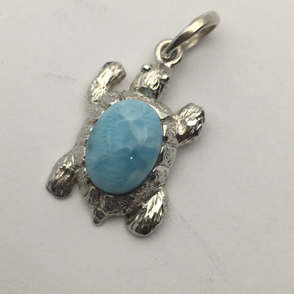 Larimar turtle pendant